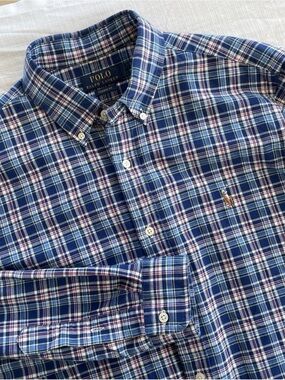 Polo by Ralph Lauren Blue and White Plaid Button-Down Shirt